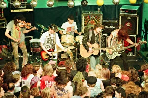 Images Dated 8th October 1991: Levellers, perform free concert at the Bull Ring Shopping Centre, Birmingham