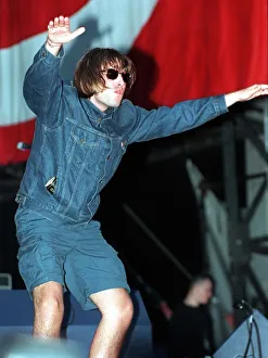 Liam Gaallagher performing on stage during the Oasis concert at Loch Lomond Liam Gaallagher performing on stage during the Oasis concert at Loch Lomond