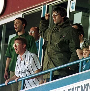 Liam Gallagher and Kevin Kennedy Maine Road August 1997 watch the Manchester City v Liam Gallagher and Kevin Kennedy Maine Road August 1997 watch the Manchester City v