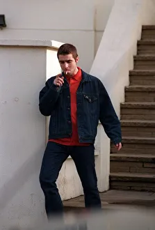 Liam Gallagher of Oasis pop group leaves his London Home Liam Gallagher of Oasis pop group leaves his London Home