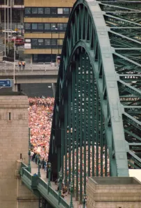 Lib - Great North Run, Sunday 20 September, 1992 - Runners make their way over the Tyne Lib - Great North Run, Sunday 20 September, 1992 - Runners make their way over the Tyne