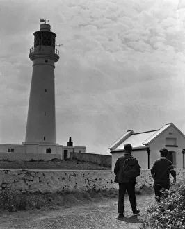 The lighthouse on Flat Holm Island (Ynys Echni) in the Bristol Channel 17th July 1973 The lighthouse on Flat Holm Island (Ynys Echni) in the Bristol Channel 17th July 1973