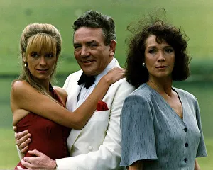 Linda Marlowe right actress Albert Finney centre and Sarah Berger left in the BBC TV Linda Marlowe right actress Albert Finney centre and Sarah Berger left in the BBC TV