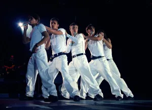 Take That live on stage during a concert. 26th August 1993 Take That live on stage during a concert. 26th August 1993