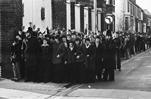 Liverpool fans queue outside Anfield for tickets for their European Cup Semi Final First Liverpool fans queue outside Anfield for tickets for their European Cup Semi Final First