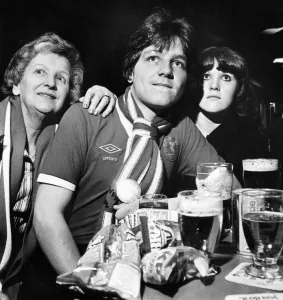 Liverpool fans watch their team in action against Belgian side Club Brugge in the1978 Liverpool fans watch their team in action against Belgian side Club Brugge in the1978