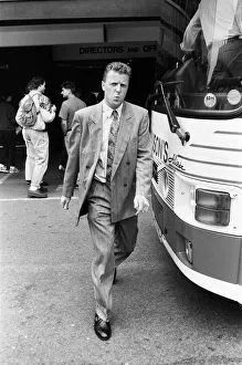 Liverpool football player Steve Nicol boards the team coach for their away match at Liverpool football player Steve Nicol boards the team coach for their away match at