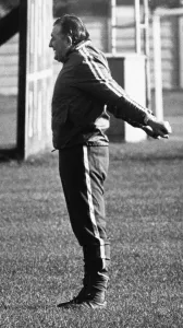 Liverpool manager Bob Paisley breathing in the fresh air during a training session Liverpool manager Bob Paisley breathing in the fresh air during a training session