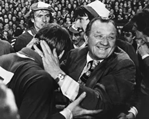 Liverpool manager Bob Paisley celebrates with Kenny Dalglish after clinching the title Liverpool manager Bob Paisley celebrates with Kenny Dalglish after clinching the title