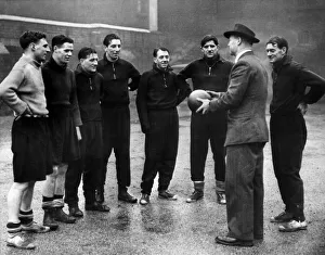 Liverpool manager Don Welsh has a final word with some of his Liverpool players in Liverpool manager Don Welsh has a final word with some of his Liverpool players in