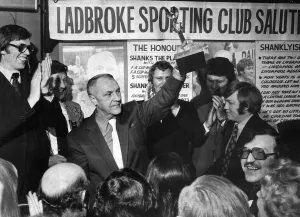 Liverpool manager Bill Shankly accepts the Award as part of the Ladbroke Sporting Club Liverpool manager Bill Shankly accepts the Award as part of the Ladbroke Sporting Club