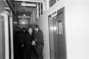 Liverpool manager Bill Shankly on his way tp the dressing room following his side' Liverpool manager Bill Shankly on his way tp the dressing room following his side'