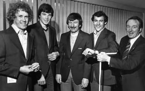 Liverpool players left to right: Phil Neal, Alan Hansen Liverpool players left to right: Phil Neal, Alan Hansen