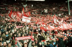Liverpool supporters FA Cup final 1974 Liverpool v Newcastle football fans banners Liverpool supporters FA Cup final 1974 Liverpool v Newcastle football fans banners
