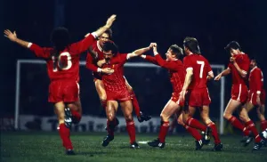Liverpool v Everton - Milk Cup Final 1984 replay Graeme Souness celebrates Liverpool v Everton - Milk Cup Final 1984 replay Graeme Souness celebrates