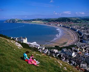Llandudno Wales June 1993 view from hillside of beach and sea Llandudno Wales June 1993 view from hillside of beach and sea