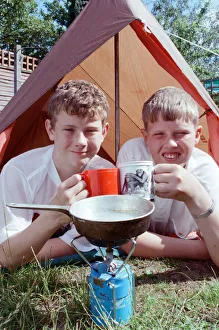 A local Scout has been camping out since the beginning of February in a bid to win a trip A local Scout has been camping out since the beginning of February in a bid to win a trip