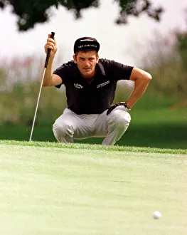 Loch Lomond Golf Tournament July 1999 golfer Jesper Parnevik lines up a shot Loch Lomond Golf Tournament July 1999 golfer Jesper Parnevik lines up a shot