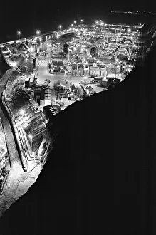 Logistics depot at the base of Shakespeare Cliff during construction of the Channel Logistics depot at the base of Shakespeare Cliff during construction of the Channel