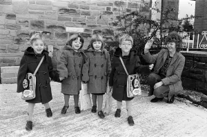 Longbottom quads from Linthwaite starting school at Linthwaite C of E Junior Longbottom quads from Linthwaite starting school at Linthwaite C of E Junior