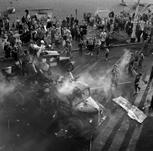 Lorry Battle. Student's rag afternoon. A battle of flour and soot on Marine Parade Lorry Battle. Student's rag afternoon. A battle of flour and soot on Marine Parade