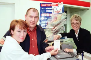 Lottery winners Mark and Cheryl Brudenell trying their luck once again as they buy a Lottery winners Mark and Cheryl Brudenell trying their luck once again as they buy a