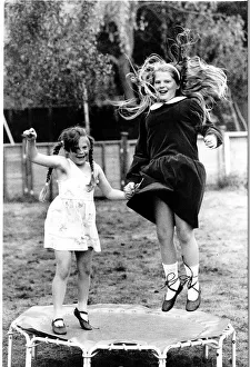 Louise Brown the worlds first test tube baby plays on a foot trampoline with her sister Louise Brown the worlds first test tube baby plays on a foot trampoline with her sister