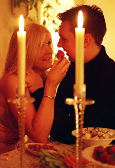 Lynne Calder and boyfriend Chris Sample during a romantic candle light dinner Lynne Calder and boyfriend Chris Sample during a romantic candle light dinner