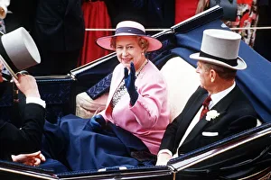 Her Majesty Queen Elizabeth II at Royal Ascot, accompanied by her husband Prince Philip Her Majesty Queen Elizabeth II at Royal Ascot, accompanied by her husband Prince Philip
