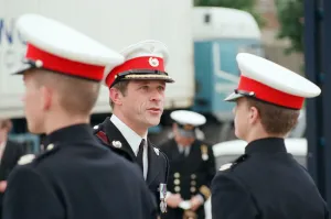 Major Andrew Milne inspects members of the Sea Cadets at the TS Kellington on the Tees at Major Andrew Milne inspects members of the Sea Cadets at the TS Kellington on the Tees at