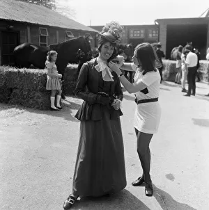 Make-up girl Hilary Steinberg puts finishing touches to Susan Strank' Make-up girl Hilary Steinberg puts finishing touches to Susan Strank'