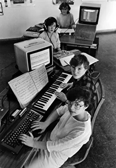 Making music the computer way are girls of Langbaurgh School, Middlesbrough Making music the computer way are girls of Langbaurgh School, Middlesbrough
