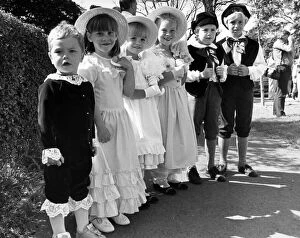 Images Dated 7th August 1988: Making quite a picture for the Saltburn Victorian Week parade album are, from left
