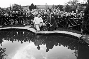 Images Dated 16th May 1990: Making a splash... Nields Junior and Infant School opens its nature pond at assembly