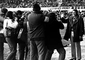 Malcolm Allison 1979 returns to Manchester City as team coach waving to photographers Malcolm Allison 1979 returns to Manchester City as team coach waving to photographers