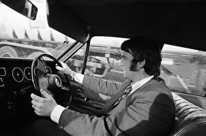 A man driving a Vauxhall car, Albert Park, Middlesbrough, North Yorkshire. 1971 A man driving a Vauxhall car, Albert Park, Middlesbrough, North Yorkshire. 1971