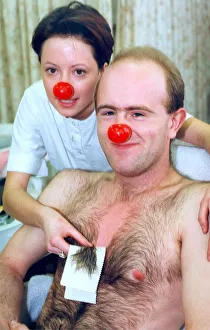 This man is prepared to suffer for Comic Relief in March 1995 This man is prepared to suffer for Comic Relief in March 1995