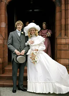 Manchester City footballer Colin Bell with his bride Marie Holmes after their wedding at Manchester City footballer Colin Bell with his bride Marie Holmes after their wedding at