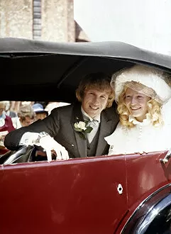 Images Dated 1st June 1972: Manchester City footballer Colin Bell with his bride Marie Holmes after their wedding at