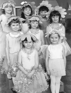 Manchester school children dressed as snowflakes for their school's pantomime Manchester school children dressed as snowflakes for their school's pantomime