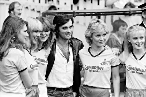 Manchester United 2 v. Stoke City 0. Division 1 Football. George Best with girls Manchester United 2 v. Stoke City 0. Division 1 Football. George Best with girls