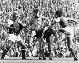 Manchester United footballer Gerry Daly in action during the 3-0 defeat against Arsenal Manchester United footballer Gerry Daly in action during the 3-0 defeat against Arsenal
