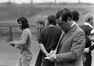 Manchester United manager Frank OFarrell taking notes during a training session with Manchester United manager Frank OFarrell taking notes during a training session with