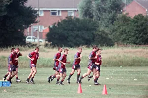 Manchester United in training. 21st August 1995 Manchester United in training. 21st August 1995