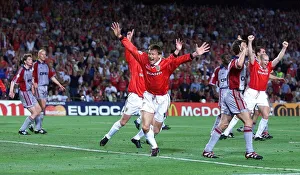Manchester United's Teddy Sheringham celebrates his equalising goal during Manchester United's Teddy Sheringham celebrates his equalising goal during