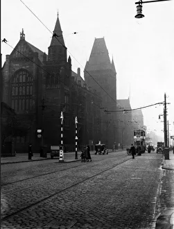 Manchester University with view of Oxford Road. Circa 1935 Manchester University with view of Oxford Road. Circa 1935