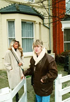 Mandy Smith and her mother Patsy leaving their home in London. 4th April 1989 Mandy Smith and her mother Patsy leaving their home in London. 4th April 1989