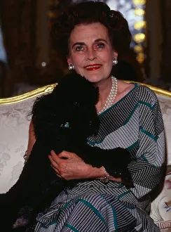 Margaret Duchess of Argyll with pet poodle February 1990 Margaret Duchess of Argyll with pet poodle February 1990