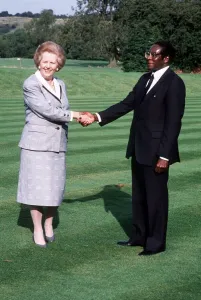Margaret Thatcher British Prime Minister - Oct 1988 with President Robert Mugabe Margaret Thatcher British Prime Minister - Oct 1988 with President Robert Mugabe