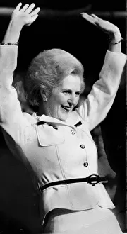 Margaret Thatcher celebrating at conference - 9th October 1976 Margaret Thatcher celebrating at conference - 9th October 1976